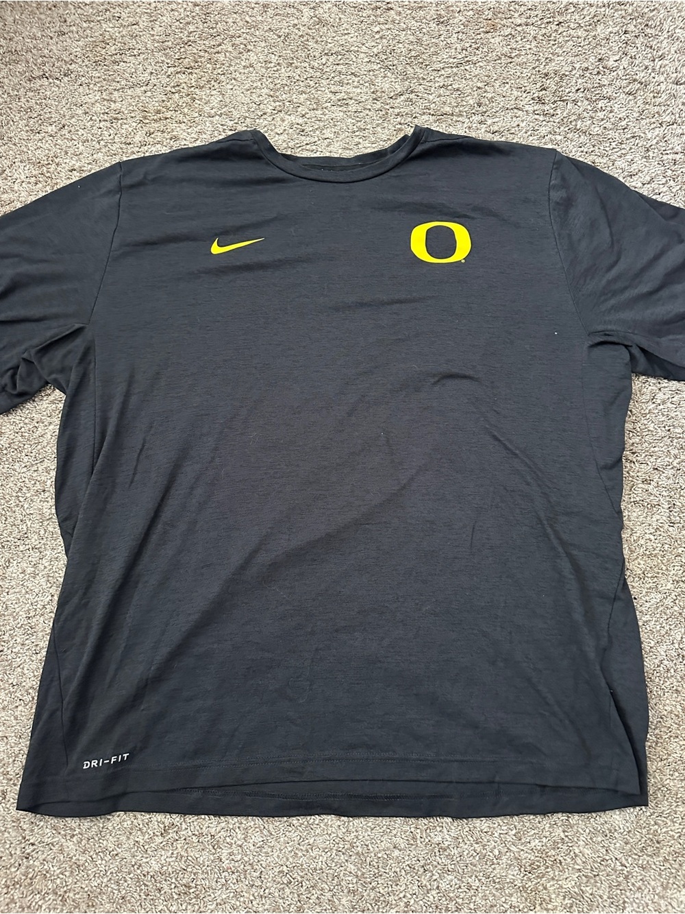 Nike Black Short Sleeve Dri-FIT Tee with Yellow Oregon O